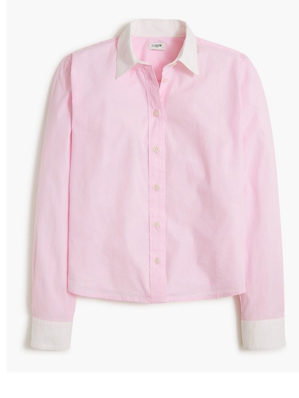 NWOT J Crew Striped Cropped Button Up Shirt With Contrast Collar